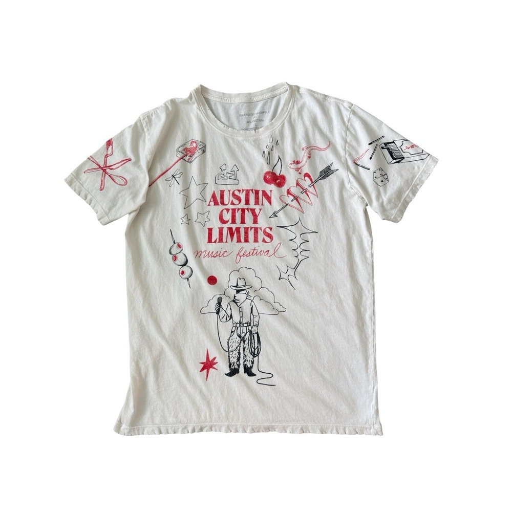 Brandon Maxwell X ACL Festival Tee Size Large Austin City Limits Distressed - Picture 8 of 8